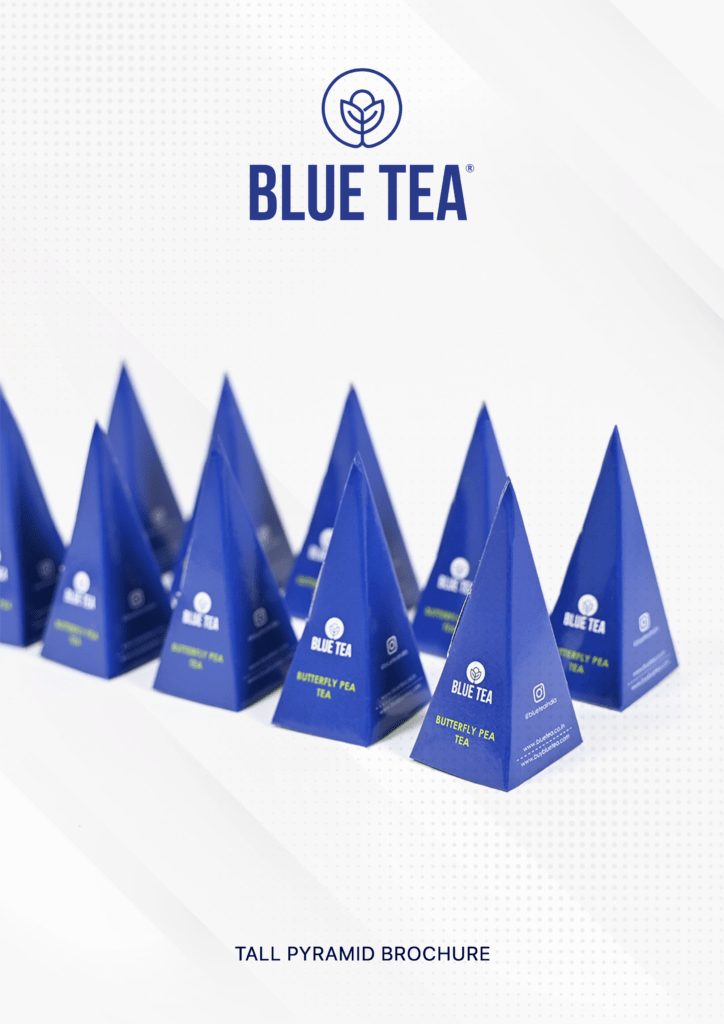 1. Blue Tea – Tall Pyramid Brochure